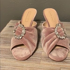 Antonio Melani velvet mule heels